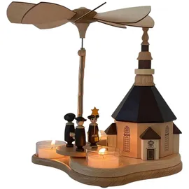 Zeidler Holzkunst Zeidler Holzkunst, Weihnachtsdeko, Kleine Pyramide mit Seiffener Kirche für 3 TL