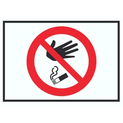 Bitte keine Kippen auf den Boden werfen Symbol Schild A4 (210x297mm)