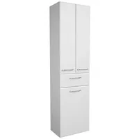 Lomadox Hochschrank mit Wäschekippe QUEBEC-66 in weiß Hochglanz, B/H/T: