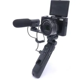 AgfaPhoto AGFA PHOTO – All-in-one-Vlogging-Set: Kamera VLG-4K Optical, Powerbank-Stativ, Fernbedienung, Mikrofon und Micro-SD-Karte (32 GB) – Verewigen S... - Schwarz