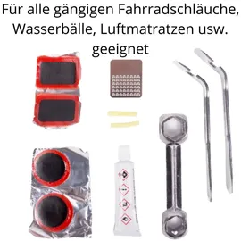 BENSON Fahrrad Reparaturset Fahrradflickzeug Reifen Pannenset Flicken 10teilig Werkzeug