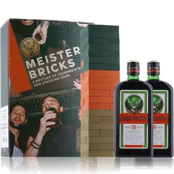 Jägermeister Kräuterlikör Meister Bricks 35% Vol. 2x0,7l in Geschenkbox mit Spiel