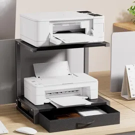 luxuskollektion Druckerständer 2-stöckig Kunststoff schwarz