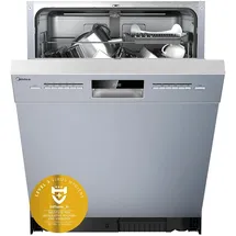 Midea SU 5.35X14CS Geschirrspüler Unterbau, 14 MGD, Spülmaschine 60 cm, Home Connect, Hygienepflege+, Maschinenpflege+, Extra Trocknung, Halbe Beladung, 44 db, Startverzögerung, Edelstahl