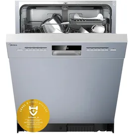 Midea SU 5.35X14CS Geschirrspüler Unterbau, 14 MGD, Spülmaschine 60 cm, Home Connect, Hygienepflege+, Maschinenpflege+, Extra Trocknung, Halbe Beladung, 44 db, Startverzögerung, Edelstahl