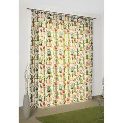 Vorhang WIRTH "Oakham" Gr. 1, orange (terrakotta, natur), B:130cm H:150cm, Polyester, Gardinen