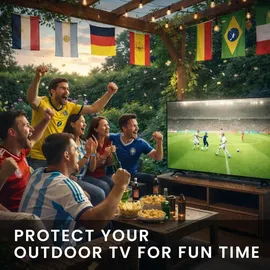 kwmobile 43" TV Outdoor TV Abdeckung - Fernseher Hülle Bildschirmschutz - Schutzhülle wetterfest - Schwarz