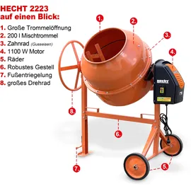 Hecht Betonmischer 200 l