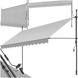 Tectake tectake® Klemmmarkise, mit Handkurbel, höhenverstellbar - 304 cm, einfache Montage