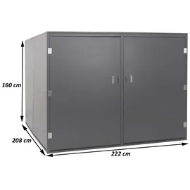 MCW Fahrradgarage 4er-Fahrradgarage Metall 160x222x208 cm hellgrau