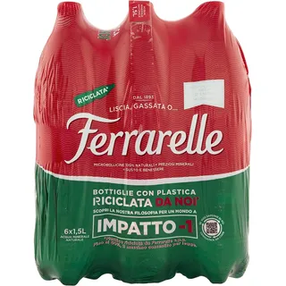 12x Ferrarelle Acqua Minerale Effervescente Naturale Mineralwasser sprudelnd natürliche PET 1,5Lt Italienisches Wasser