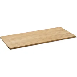 Punctual Regalbrett hell aus Holz mit anthrazitfarbigen Häkchen