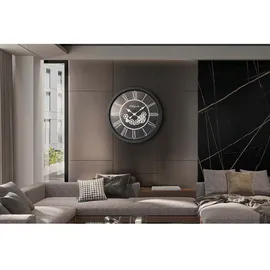 GLOBO Wanduhr 76 cm römisches Ziffernblatt schwarz