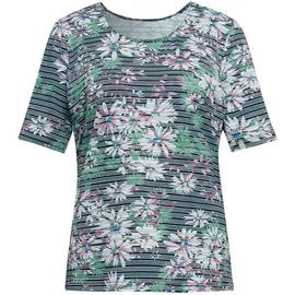 GOLDNER Streifenshirt mit Blumenmotiv Blau 52