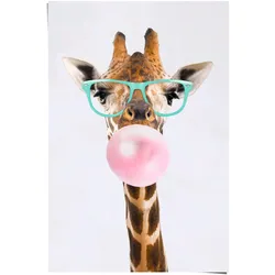 Poster REINDERS "Poster Funky Giraffe", braun (farbe bild(er): braun), B:61cm H:91,5cm, Papier, Bilder