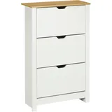 Homcom Schuhschrank 72 x 112 x 26 cm mit 3 Schubladen weiß / weiß