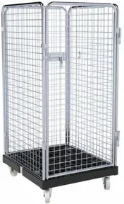 HMH rolltainer® Rollbehälter ADB 1350 KU schwarz 724 x 815 mm 4-seitig 1 Tür
