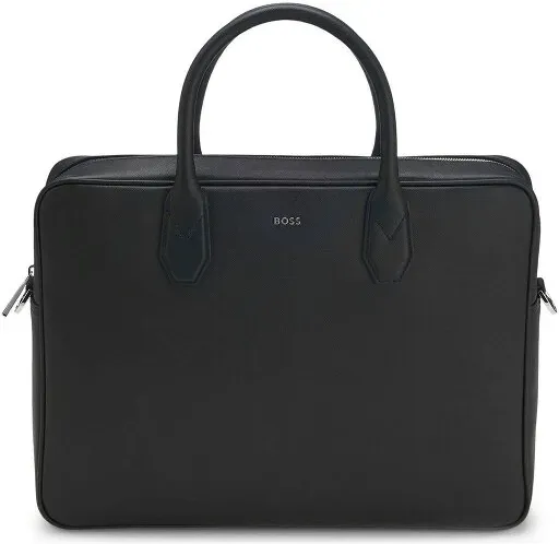 Boss Northon Aktentasche Leder 38 cm  schwarz