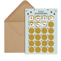 Nastami Postkarte zum RUBBELN Adventskalender zum RUBBELN (Fitness Frauen)