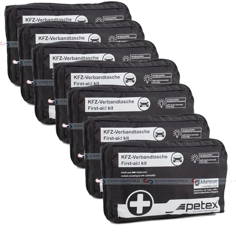7x Verbandtasche Verbandstasche Erste-Hilfe Verbandskasten PKW DIN13164 SCHWARZ