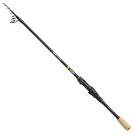 Mitchell Epic MX2 Tele Spinnrute | Teleskopische Carbon Angelrute für das Süßwasser & Raubfischangeln | Leichte reisefreundliche Rute für Hecht, Barsch & Köderfischen | Schwarz/Gold, 1.2m, 5g