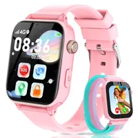 4G Smartwatch Kinder, GPS Smartwatch für Kinder mit Videoanrufe/Voice Chat, SOS-Notruf, WiFi, Schulmodus, Wecker, Schrittzähler, Lernspiele, Geschenk für Jungen und Mädchen 4-15 Jahren (Orangerosa)