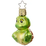 Ingeglas Christbaumschmuck Christbaumhänger Inge-Glas mit Sternenkrönchen, handbemalt und mundgeblasen, Mini Schildkröte, 6 cm