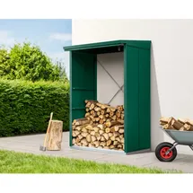 Hörmann Kaminholzregal Elegant-V Metall 123 x 103 x 198 cm moosgrün