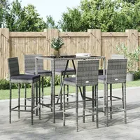 vidaXL Gartenbar Set 7-tlg. Grau