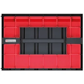 Kistenberg Sortimentskasten SET Werkzeugkoffer 5-tlg. rot|schwarz 415 x 290 x 295 mm