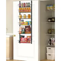 Vevor Speisekammer-Organizer, 6-stöckige Speisekammer-Organisation und Aufbewahrung, robustes Gewürzregal aus Stahl, verstellbare Wand-Gewürzregale, für Zuhause, Küche, Waschküche, Badezimmer, Schwarz