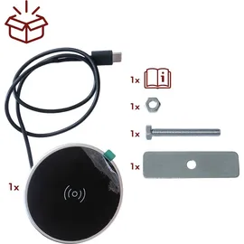 Kalb Material Für Möbel kalb 15W Einbau Ladegerät USB-C 60mm Schnell Ladestation für Smartphones Möbel Induktion Schnellladegerät Wireless Charger Platio