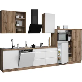 kochstation Küchenzeile »KS-Bruneck«, 380cm breit, ohne E-Geräte, hochwertige MDF-Fronten
