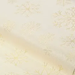 Jacquard "Schneekristalle" mit Glitzergarn, natur/gold