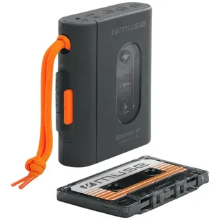 MUSE Kassettenspieler - Tragbarer Kassettenspieler mit Kopfhöreranschluss und Bluetooth | Schnelles Aufladen per USB-C - Schickes Design | Schwarz