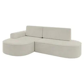 altdecor Eckcouch Cord 2-Sitzer Beige