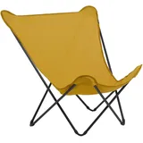 Lafuma Mobilier Garten-Relaxsessel, Currygelb, Metall, 87x83x91 cm, wetterbeständig, UV-beständig, faltbar, Bezug abnehmbar, Gartenmöbel, Gartenstühle, Liegestühle
