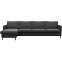 FLEXLUX Ecksofa »Fiore, L-Form«, schmale Armlehnen, Kaltschaum, Füße Alu+schwarz schwarz