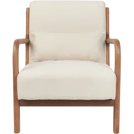 Beliani Sessel Skovde Stoff 72 x 71 x 70 cm Beige mit Kissen