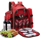 apollo walker 4 Person Picknick Rucksack Hamper Kühltasche mit Geschirr Set & Decke