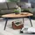 FineBuy Couchtisch oval Braun Akazie 110 x 45 cm