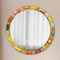 Tulup Spiegel, Mehrfarbig, Glas, Rund, 90x90x0.4 cm, Spiegel, Wandspiegel