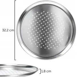 Kadax Pizzaform, Pizza-Pfanne mit Löchern, Backblech aus verzinktem Blech, Pizzablech in zwei Varian