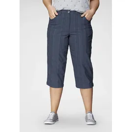 KjBrand Caprihose "Babsie: bequemer Oberschenkel", Damen, Gr. 44, N-Gr, blau, Web, Obermaterial: 47% Baumwolle, 45% Polyester, 6% Viskose, 2% Elasthan, unifarben, Basic, kniebedeckend, Hosen Caprihose, Sommerhose mit Strukturmuster
