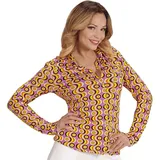 W WIDMANN MILANO Party Fashion - 70er Jahre Bluse für Damen, Retro Hemd für Karneval, Disco Fever Mottoparty, Kostüm