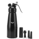 Sahnespender Aus Edelstahl Und Aluminium (500 Ml) Mit 3 Tüllen Für Desserts Und Gebäck