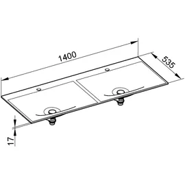 Keuco Edition 11 Doppelwaschtisch 140 x 53,5 cm (31263701402)