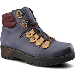 Dunkelblaue Stiefeletten Pollonus Damen Lederschuhe, 37