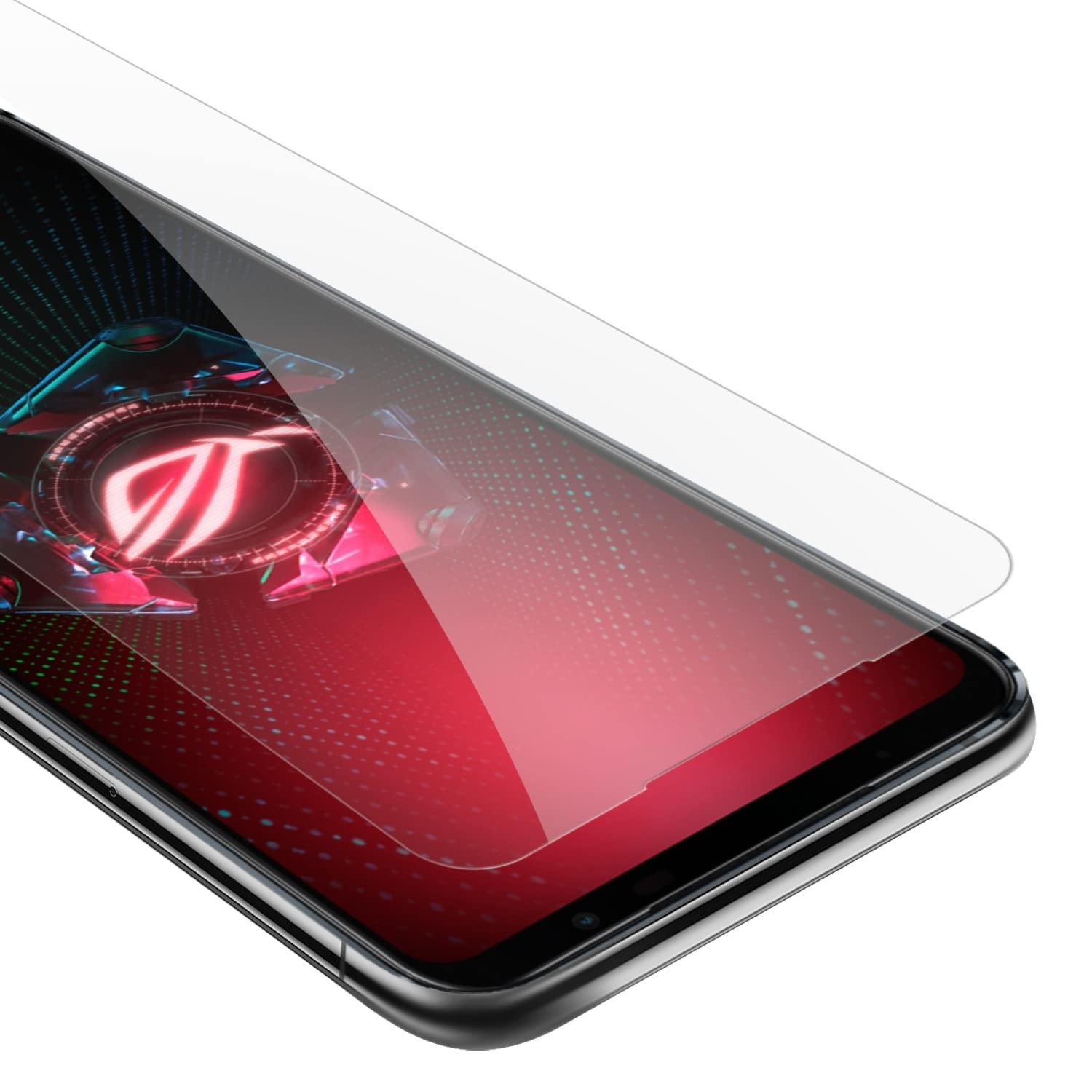 Cadorabo Panzer Schutz Glas für Asus ROG Phone 5 - Schutzfolie in Ultra-Klar Hüllen freundlich - Gehärtetes (Tempered) Glas Dipslayschutz Folie in 9H Härte Anti Kratzer