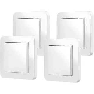 Bosch Smart Home Wandschalter für smarte Aktoren, platzsparender Einbau in die Gerätedose, für Bosch Smart Home Licht-/ Rollladensteuerung II, Relais oder Dimmer, 4er Set